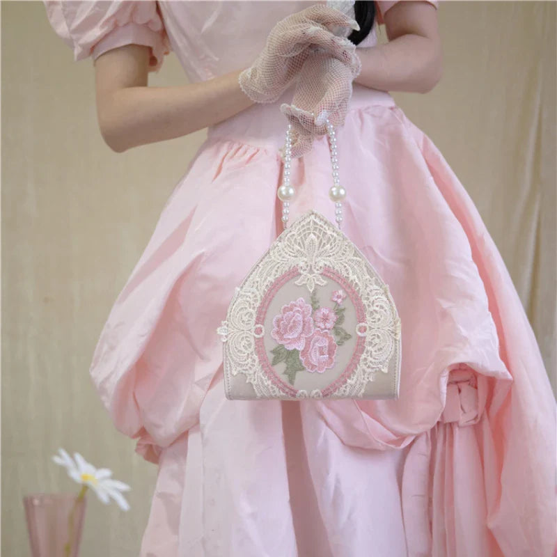 eybag Vintage Gothic Lolita Girl Single Shoulder Bag Women Palace Princess Handbag Flower Embroidery Messenger Bag Cosplay Fairy Gift