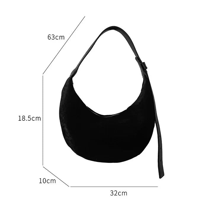 eybag Half Moon Women Shoulder Bag Faux Suede Purses and Handbags Winter Light Cloud Tote Bags for Women New Dumpling Bag Clutch Lady