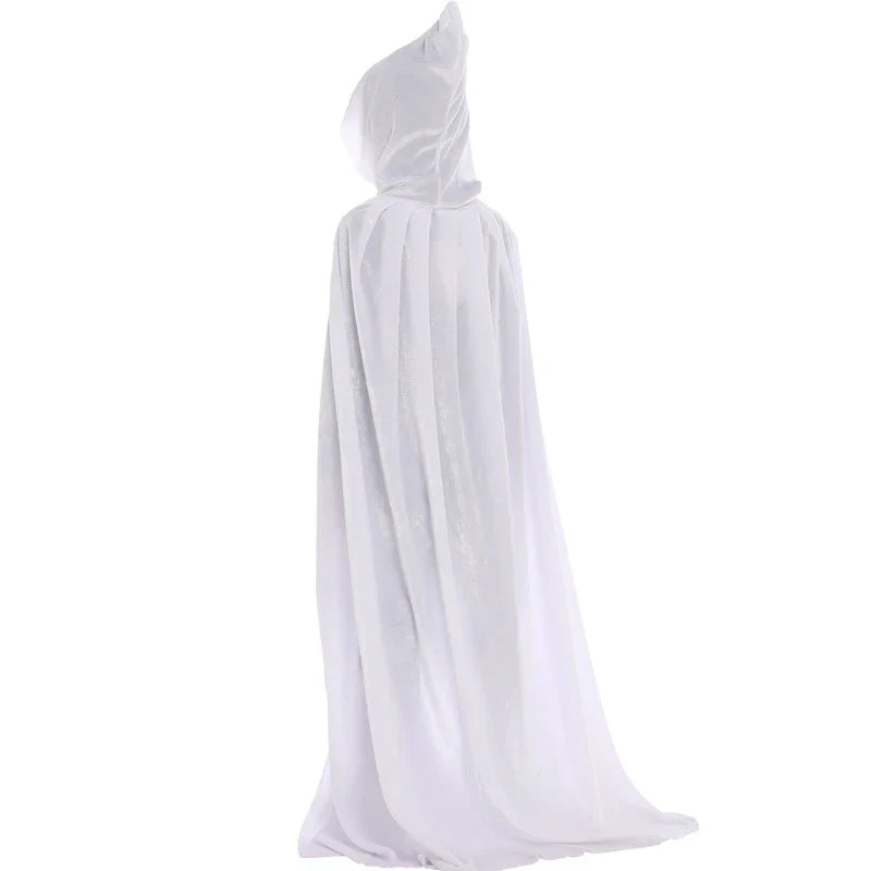 -Halloween Custom Halloween Adult Kids Witch Cloak Cape Hooded Cosplay Costume Death Cloak Carnival Party Halloween Long Cape 8 Colors