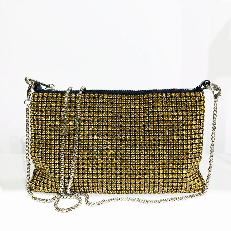 eybag Lady Shiny Evening Bags For Women Luxury Designer Shoulder And Purses 2023 New In Metallic Mosaic Imitation Diamond Sling Bag