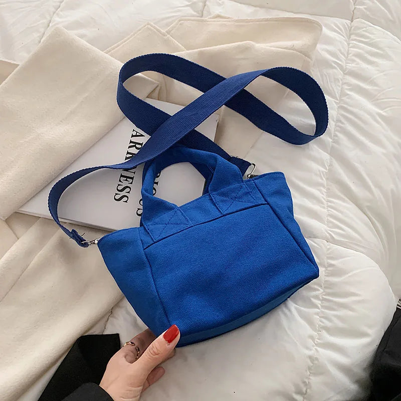 eybag Women Canvas Shoulder messenger Bag Casual Shopping Bags Students Book Bag Cotton Cloth Handbags small cute Tote For Girls