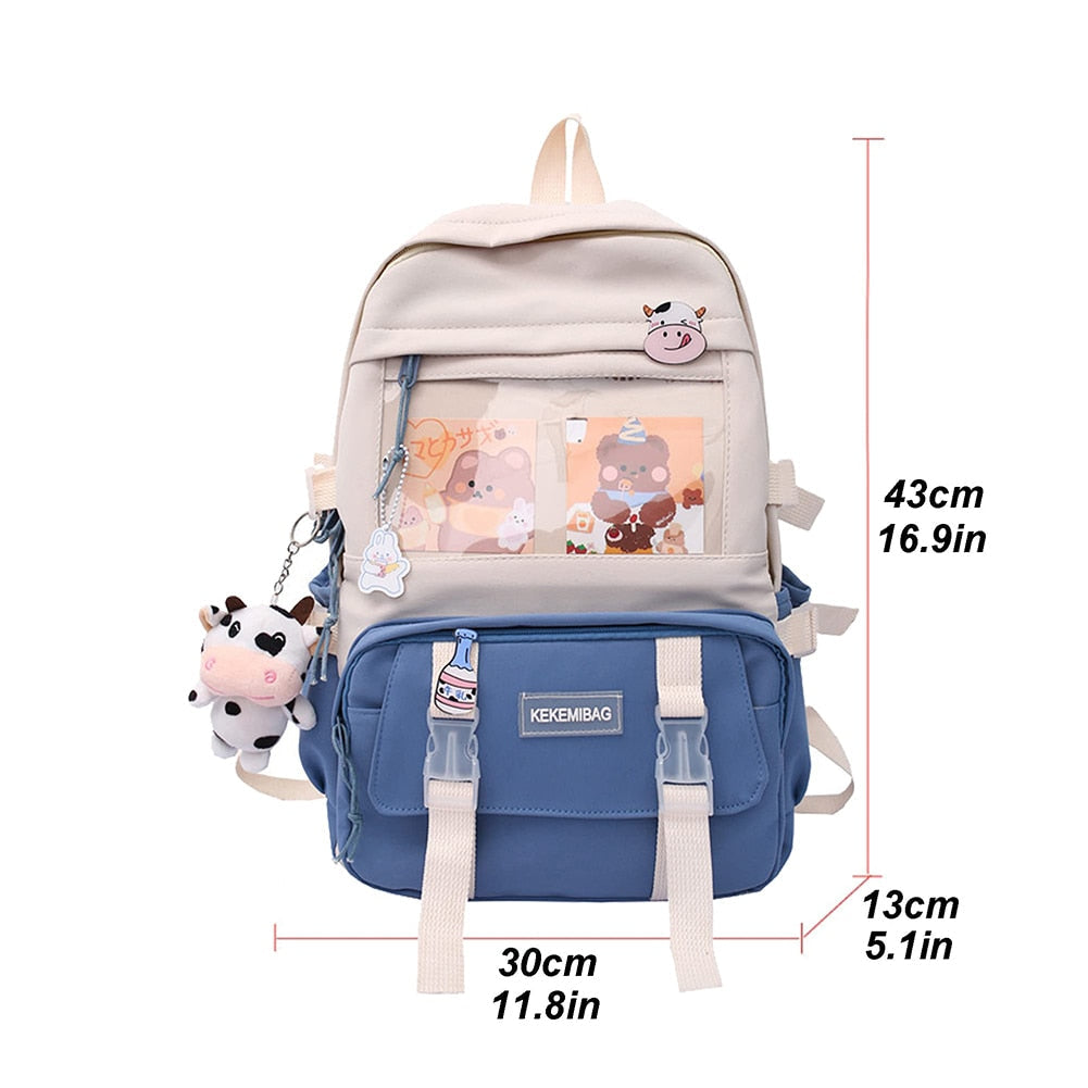 eybag Japanese Girls Aesthetic Backpack Cute School Bags For Student Teens Girls Pockets Kawaii Women Laptop Backpack Harajuku Mochila