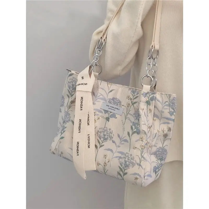 eybag Elegant Tote Bags for Women Floral Embroidery Casual Handbag Large Capacity Gentle Lady Fashion Shopping Shoulder Bag