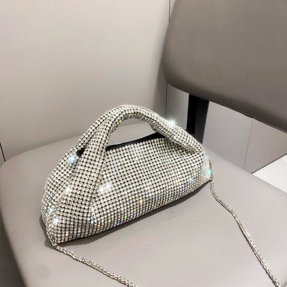 eybag Shiny Crystal Clutch Purse Bucket Shoulder Bag Rhinestone Handmade Purses and Handbags Luxury Designer Evening Clutch Bag Purse