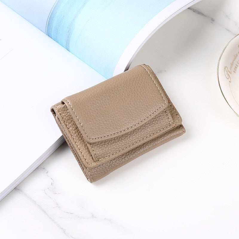 eybag New Women PU Leather Purses Female Cowhide Wallets Lady Small Coin Pocket Rfid Card Holder Mini Money Bag Portable Clutch