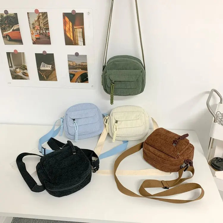 eybag Preppy Style Small Bags Women Soft Corduroy Purses and Handbags Girls Crossbody Bags Phone Bag Student Casual Shoulder Bag Bolso