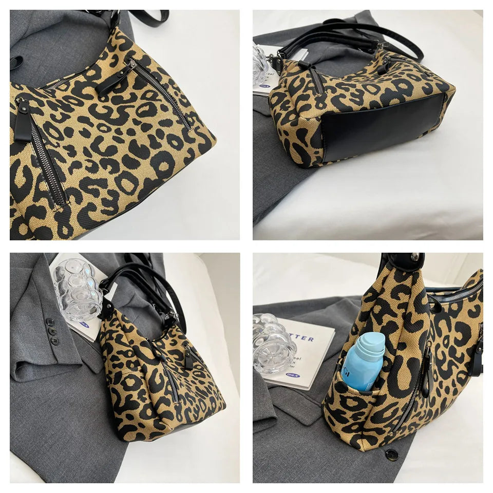 eybag Luxury Patent Leopard Handbags Women Bags Designer Canvas  Purses Ladies Large Shoulder Crossbody Tote Sac