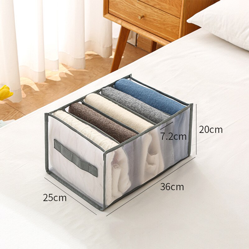 eybag Jeans Sweater Storage Box Foldable Closet Organizer Drawer Divider Organizer For Pants Clothes Underwear Socks Organizer Boxes