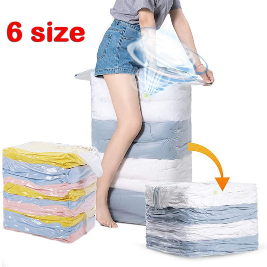 eybag High Capacity Vacuum Bag Package Compressed Organizer for Quilts Clothes Transparent Space Saving Seal Bags Foldable Storage Bag