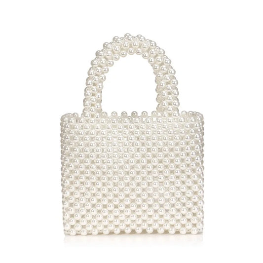 eybag Handmade Woven Beaded Pearl Bags For Women Handbags New Fashion Small Beading Tote Trend Beach Vacation Phone Clutch Party Bags