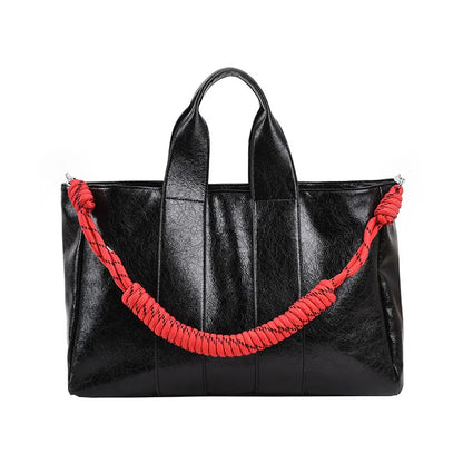 eybag Overlarge PU Tote Women Handbags Rope Strap Shoulder Bags for Women High Quality Soft Shopper Purses Female Designer Bags Chic