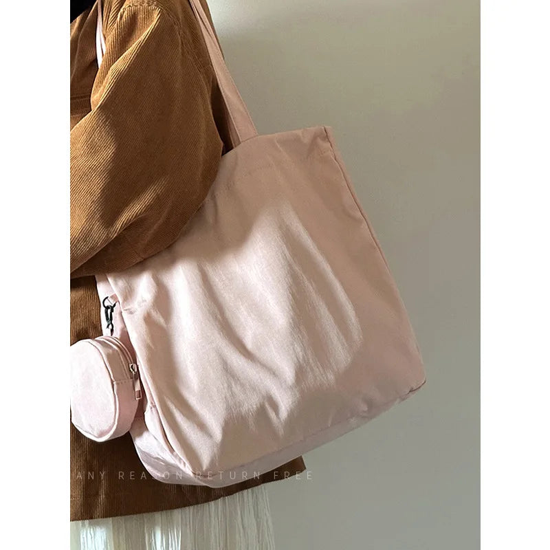 eybag Sweet Tote Bags for Student Girl Fashion Mint Green Pink Color Messenger Bag High Capacity Stationery Notebook Storage Bag