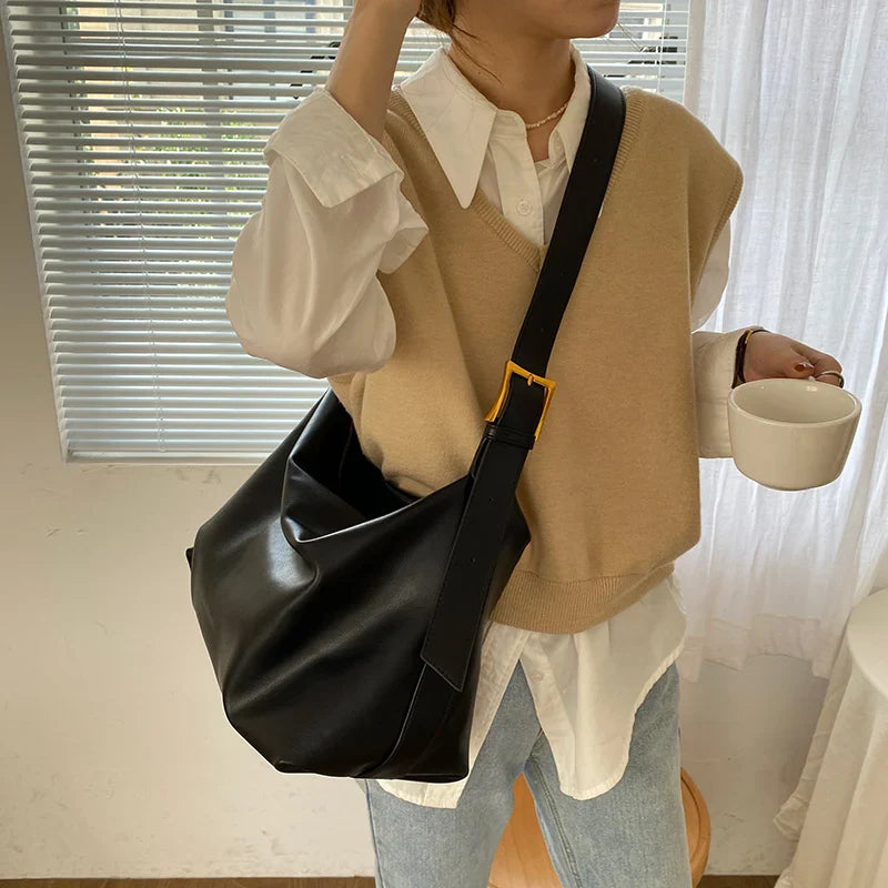 Lkblock Casual Women Shoulder Bags PU Leather Shopper Bag Female Large Capacity Messenger Bags Soft Crossbody Handbags Bolsos Feminina