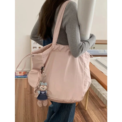 eybag Sweet Tote Bags for Student Girl Fashion Mint Green Pink Color Messenger Bag High Capacity Stationery Notebook Storage Bag