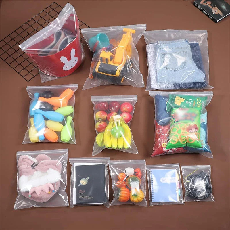 eybag Thickened Zipper Sealing Bags Clear Plastic Storage Bag for Food Candy Jewelry Packing Reclosable Zippers Sealed Pouch