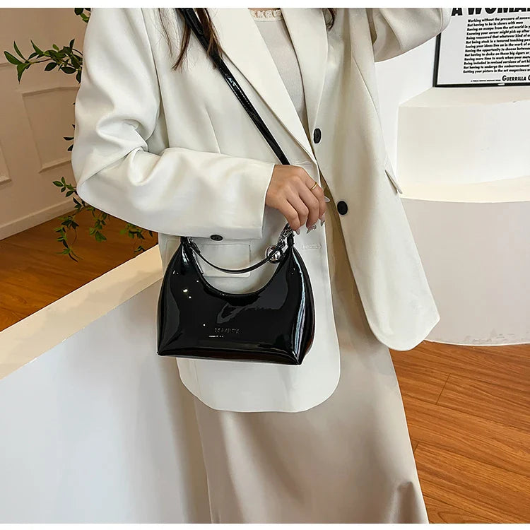 eybag Patent Leather Hobos Shoulder Crossbody Bags for Women Handbags and Purses 2024 New Trendy Design Messenger Bag High Quality