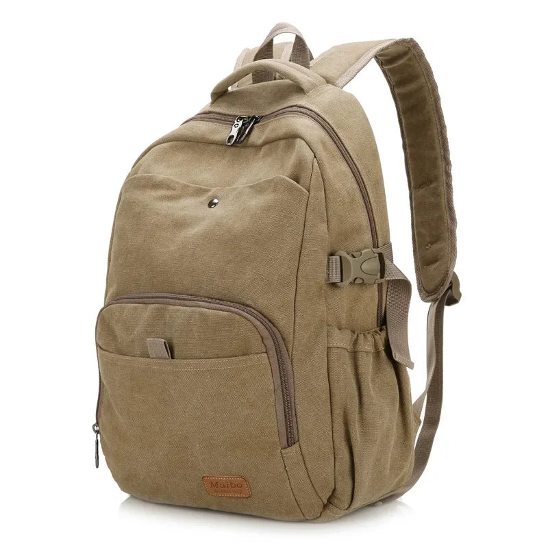 eybag New Cotton Canvas Backpack Male Korean Version of Large Capacity Student Bag Female Retro Casual Outdoor Travel Backpack