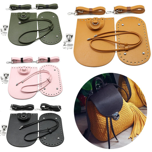 eybag 7pc Set Handmade Bag Bottom Flap Cover Hardware For Bags DIY HandBag Shloulder Straps For Knitting Bags Handbag Crossbody Bags