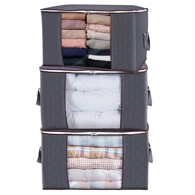 eybag 6pcs/set Clothes Storage Bags Upgraded Foldable Fabric Storage Bags Storage Containers For Organizing Bedroom