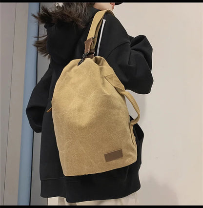 eybag Vintage Style Canvas Backpack Women and Men Unisex Chest Bag Large-capacity Crossbody Bags 3way Shoulder Bag Tote Bucket Bag