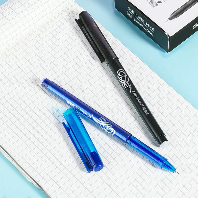 eybag Erasable Gel Pens Set, 0.5mm Fine Point, Blue, Black Ballpoint Pen for Writing, Stationery, Office, School Supplies