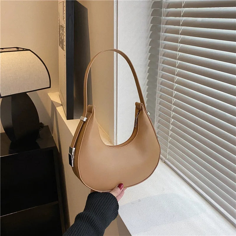 eybag Fashion Luxury Design PU Leather Hobo Shoulder Bag Women Small Clutch Handbag Purse Female Underarm  Bag Travel Totes