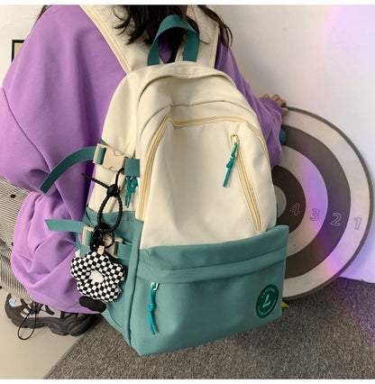 eybag College Student Ladies Cute Backpack Large Women Female Harajuku School Bags Book Kawaii Backpack Nylon Girl Trendy Bag Fashion