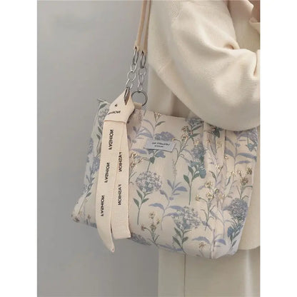 eybag Elegant Tote Bags for Women Floral Embroidery Casual Handbag Large Capacity Gentle Lady Fashion Shopping Shoulder Bag