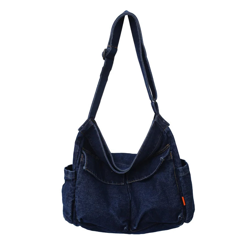 Lkblock Fashion Travel Duffel Women Denim Shoulder Bags With Compartment & Separated Storage Pocket Workout Tote Yoga Handbags