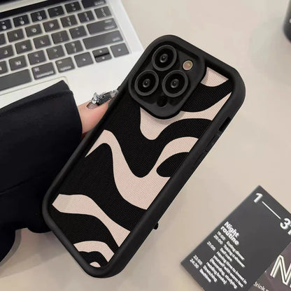 eybag Zebra Stripe Phone Case For iPhone 14 13 11 12 15 Pro Max 7 8 XS XR XS MAX Soft Silicone Fashion Shockproof Back Cover Case