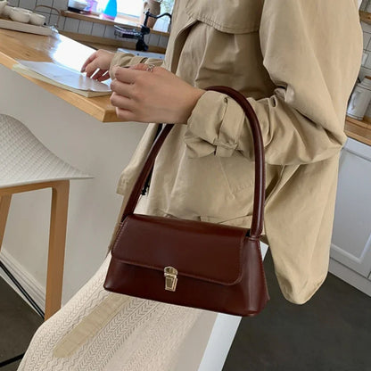 eybag Women's Shoulder Bag Handbag Retro Underarm Bag Fashion Simple Solid Color New Hand Shoulder Bag