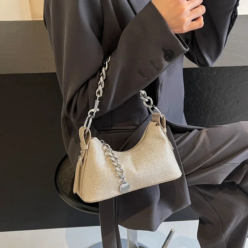 eybag Chains Pu Zipper Ladies Shoulder Bags Hot Sale Light Luxury Crossbody Bags for Women 2024 Fashion