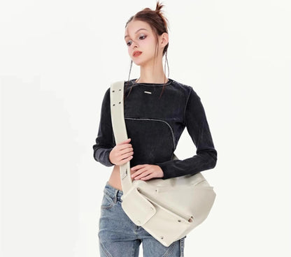 eybag Original Design Irregular Triangle Crossbody Bag European And American Fashion Motorcycle Wind Large Capacity Shoulder Bag Trend