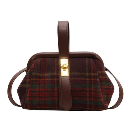 eybag Wool Blend Grid Hobos Shoulder Crossbody Bags Women Tote Handbags and Purses New Plaid Messenger Bag High Quality