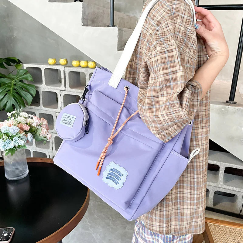 eybag Japanese Style Kawaii Tote Bags For Women High School Student Shoulder Bag Book Bags With Purse Handbags New Hand Bag Bolso