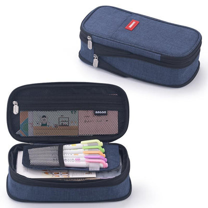 eybag Angoo Multifunctional Cosmetic Bag Macaroon Big Capacity Double-layer Canvas Pencil Case Travel Storage Pouch School Supplies