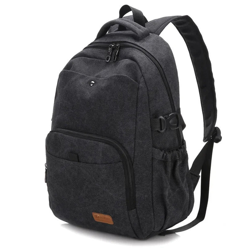 eybag New Cotton Canvas Backpack Male Korean Version of Large Capacity Student Bag Female Retro Casual Outdoor Travel Backpack