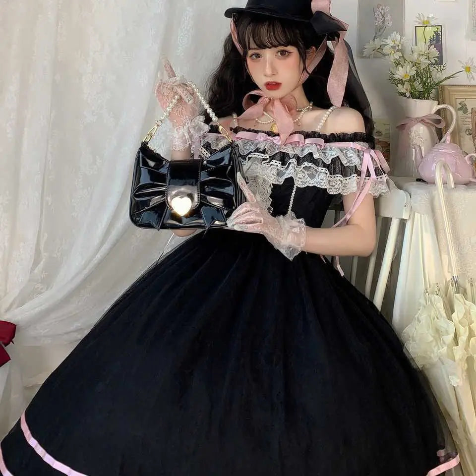 Lkblock Harajuku Sweet Y2k Shoulder Bag Women Pearl Heart Bow Pu Leather Lolita Hanbag Female Fairycore Aesthetic Bag Purse