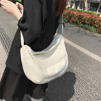 eybag Trend Crossbody Bags For Women Large Capacity Casual Canvas Student Shoulder Bag Unisex Teenager School Bag Travel Messenger Bag