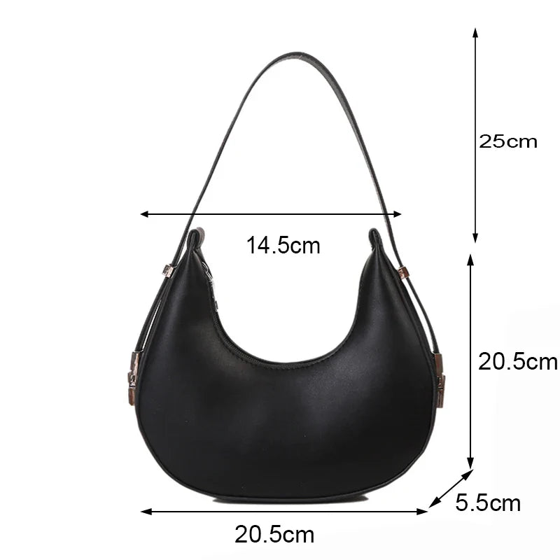 eybag Fashion Luxury Design PU Leather Hobo Shoulder Bag Women Small Clutch Handbag Purse Female Underarm  Bag Travel Totes