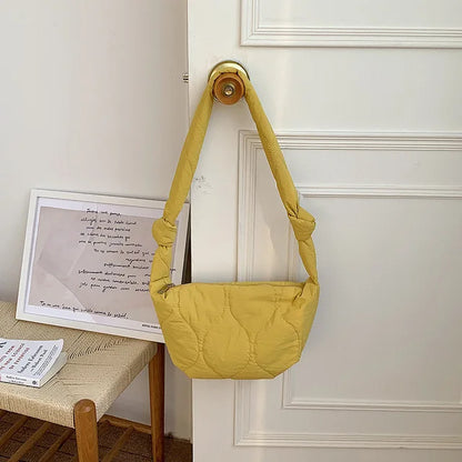 eybag Vintage Pleated Women Bag New Autumn Winter Fashion Armpit Crossbody Bag Foreign Casual Nylon Dumplings Bag Tide