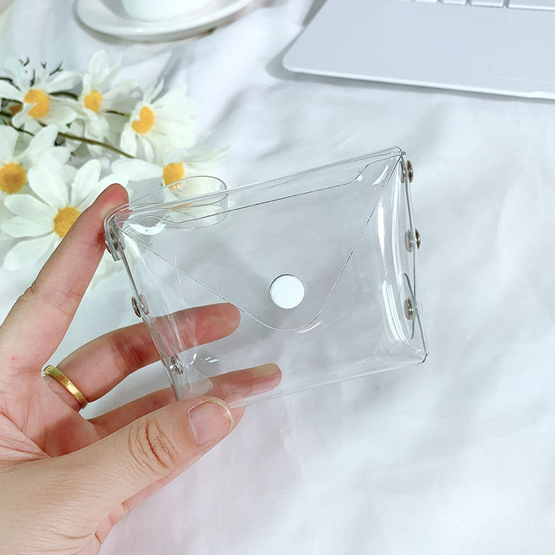 eybag Fashion 1PCS Mini Transparent Small Wallet Coin Purses Bag Clutch Handbag Female Key Purse Cosmetics Storage Pouch