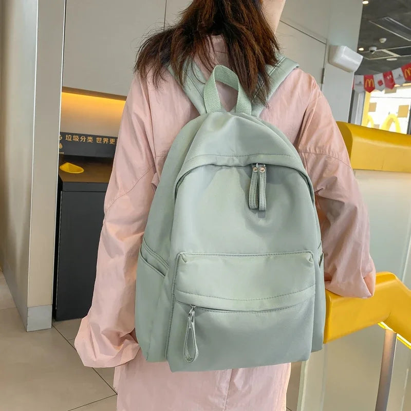 eybag Korean Version Cute School Bags For Teenage Girls Solid Waterproof Nylon Student Backpack Women Travel Book Bag Female Backbag