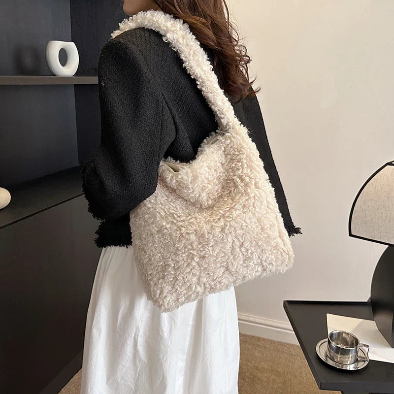 eybag Teddy Hair Shoulder Bags Women Tote Handbags and Purses New  Ladies Messenger Bags High Quality