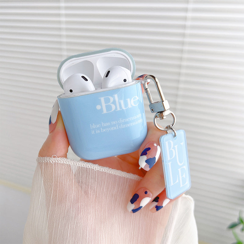 eybag For Airpods 3 Case Simple Blue Earphone Case For Airpods Pro 2 Plain Color Earphone Case For Air Pod 3 Pro Soft Cover With Charm