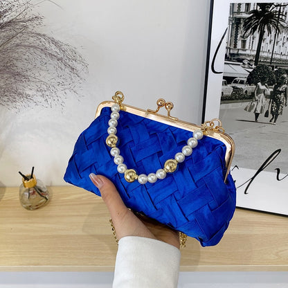 Lkblock Fashion Pearl Handle Handbag For Women Luxury Banquet Women's Bag Trend Ladys Evening Clutch Purse Party Bag Corssbody Bags