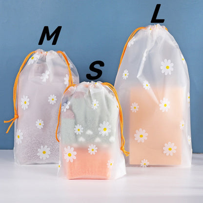 eybag Waterproof Daisy Storage Bag with Drawcord Cuffs  Large Capacity Clothes Shoes Organizer Portable Towel Makeup Toiletry Bags