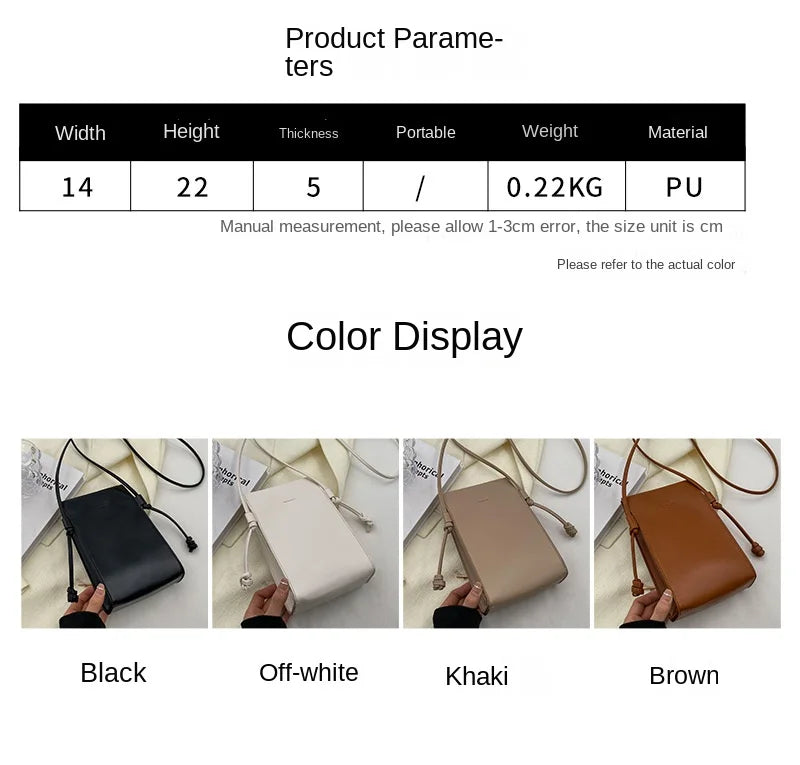 eybag Fashion Versatile Crossbody Bag New Ins Simple Soft Leather Shoulder Bag Women Light Zero Wallet Mobile Bag