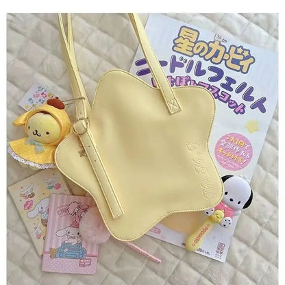 eybag Star Yellow Y2k Handbag Women Harajuku Pu Leather Chic Solid Jk Shoulder Bag Ladies Retro Cute Lolita Mini Bag Aesthetic