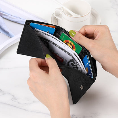 eybag New Women PU Leather Purses Female Cowhide Wallets Lady Small Coin Pocket Rfid Card Holder Mini Money Bag Portable Clutch